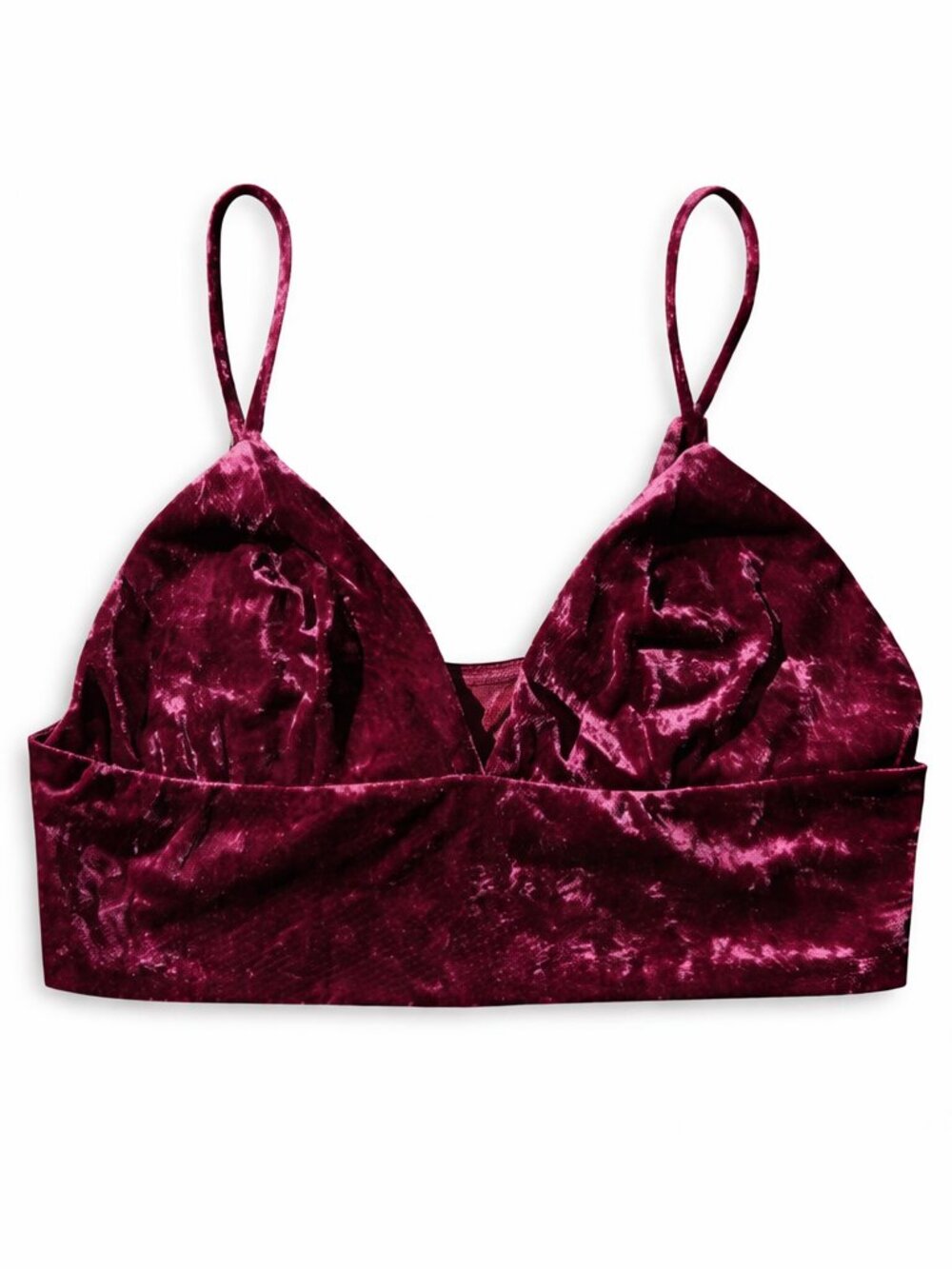 True Religion Burgundy Velvet Bralette, Size Small